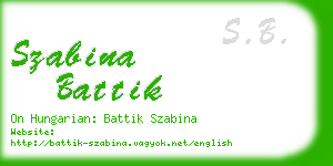 szabina battik business card